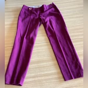 J. Crew Stretch Ankle Pants Burgundy Size 2
